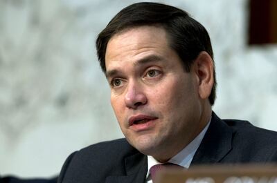 Hình minh họa. Thượng Nghị sĩ Marco Rubio phá biểu tại Ủy ban Tình báo Thượng Viện hôm 29/1/2019