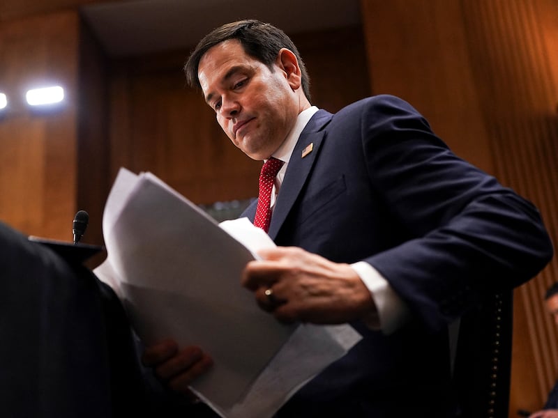 Sen. Marco Rubio testifies before a Senate Foreign Relations Committee hearing on his nomination to be Secretary of State, in Washington, Jan. 15, 2025.