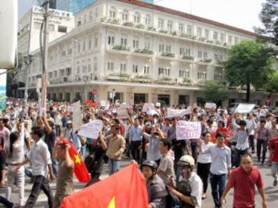 Biểu tình ở Saigon thành công ở Sài Gòn ngày 12 tháng 6, 2011. Source Dám làm báo.Photo Cao Lập