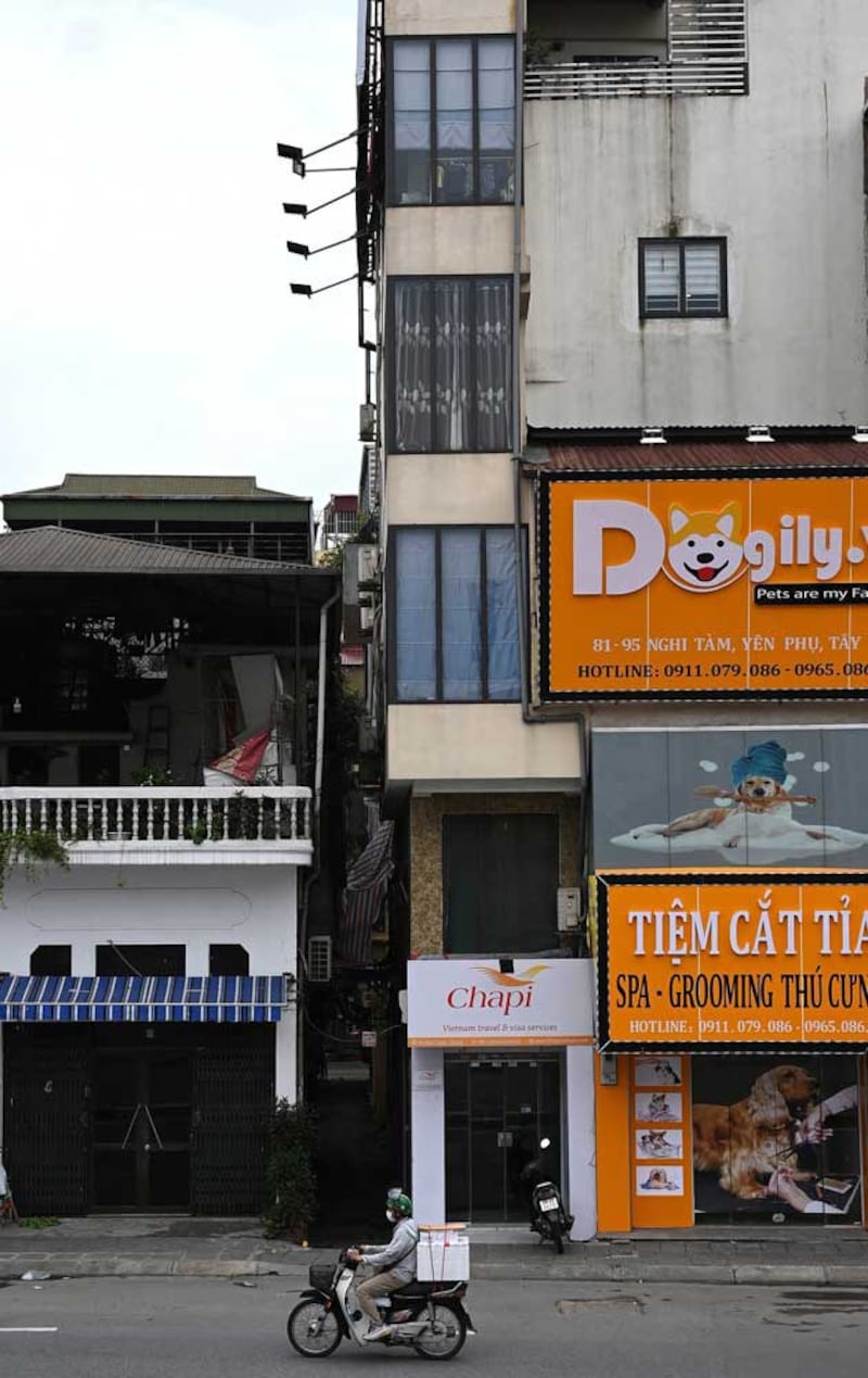 In Hanoi, the tube house design is now called "adjoining houses." (AFP)