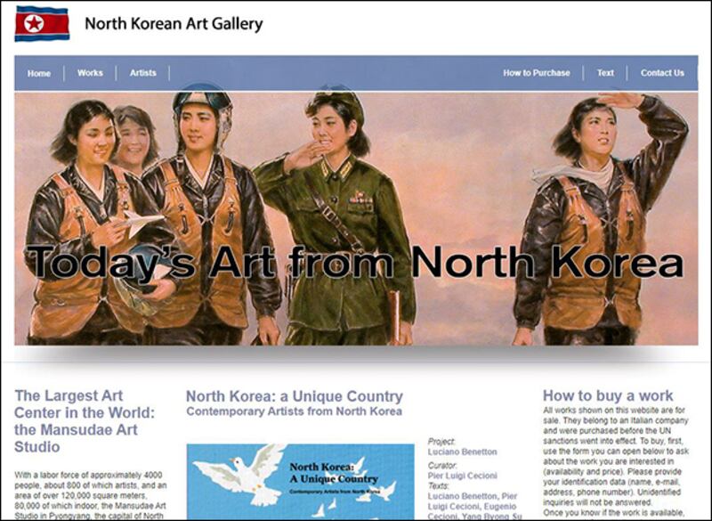 영문으로 된 ‘북한 예술 갤러리'(North Korean Art Gallery) 웹사이트에서 만수대창작사 그림이 버젓이 판매되고 있다. 