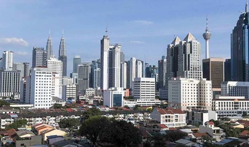 Skyscrapers, including the Petronas Twin Towers (L, rear) fill the Kuala Lumpur skyline in Malaysia, June 7, 2023. (S. Mahfuz/BenarNews)