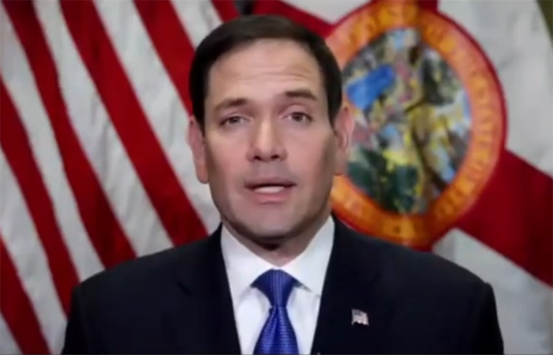 美国共和党联邦参议员卢比奥（Marco Rubio）今年六月特别发表一段视频，阐明他对美国政府雇员的养老基金投资中国的看法。他说：“这是一个事实，就是当你和中国公司商业往来时，你最终就是在和中共打交道。”（视频截图）