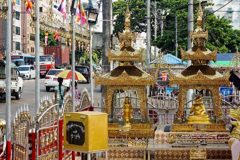 The finished products gleam at temples and pagodas in Myanmar. (Myo Min Soe/RFA)