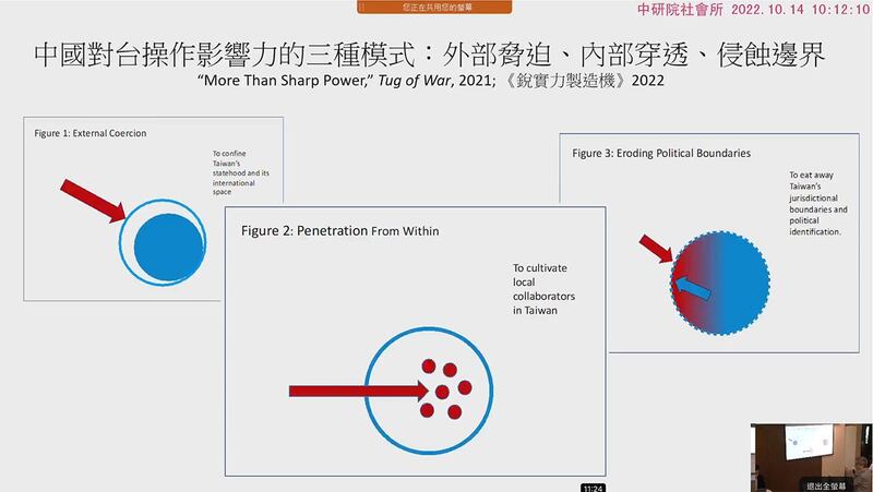 《锐实力制造机》中文版新书，14日在中央研究院发表。图为中研院社会所研究员吴介民提供。（中央研究院社会学研究所脸书）