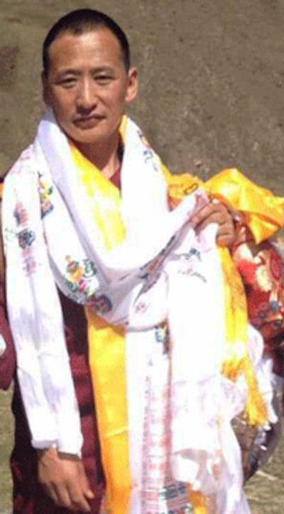 Writer Sungrab Gyatso following his release, May 21, 2013. 