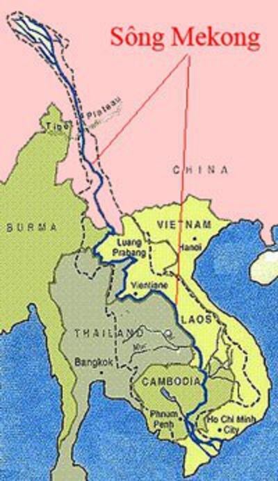 Bản đồ sông Mekong. 