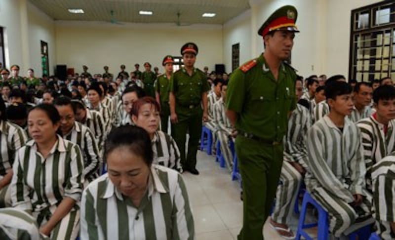 Ảnh minh họa chụp tại một nhà tù ở ngoại thành Hà Nội trước đây. AFP PHOTO.