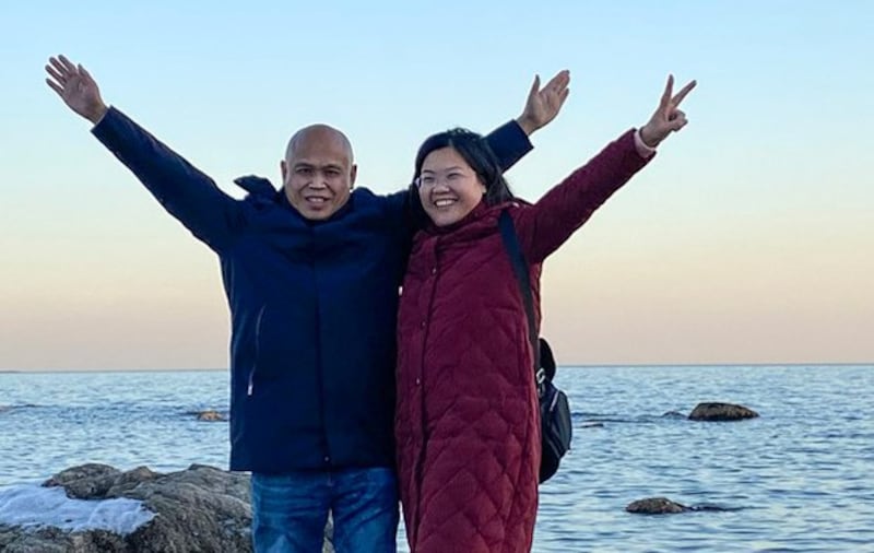 Chinese human rights lawyer Yu Wensheng and his wife Xu Yan are seen in an undated photo. (xuyan709 via X)