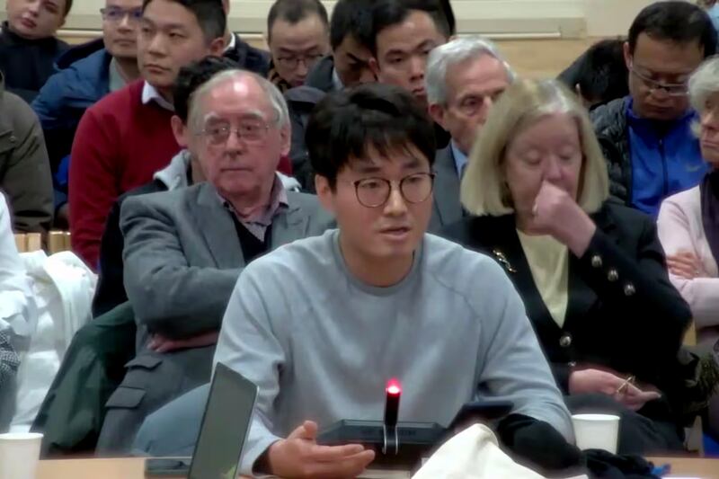 Simon Cheng, co-founder of the advocacy group Hong Kongers in Britain, speaks at a planning inquiry into China's application to build a "super-embassy" on the former site of the Royal Mint in London, Feb. 22, 2025.