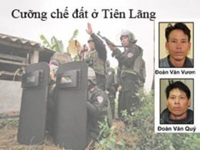 Anh Đoàn Văn Vươn và anh Đoàn Văn Quý dân oan Tiên Lãng. RFA file/Source phapluat.vn