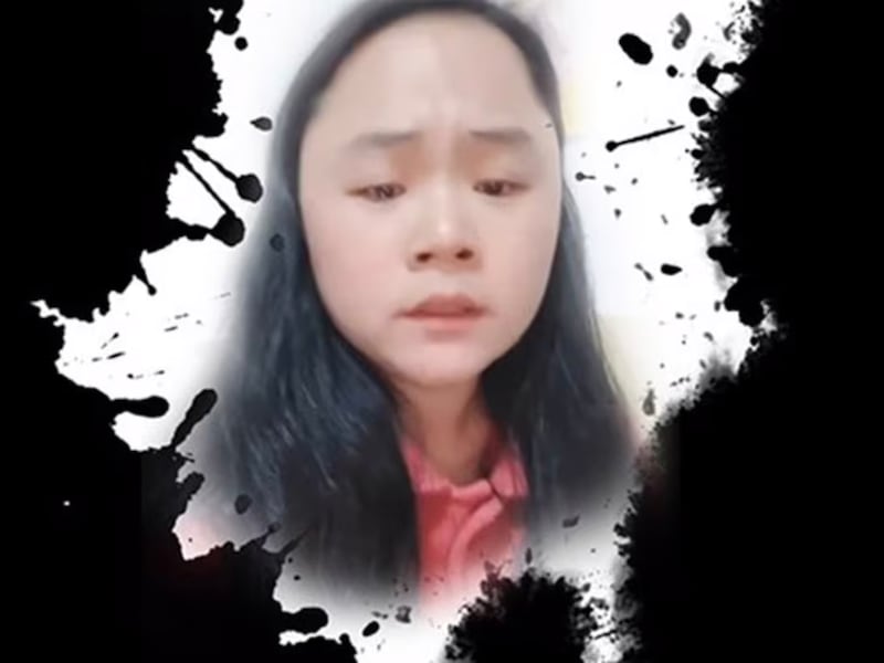 Dong Yaoqiong, who was incarcerated in a Chinese psychiatric hospital, after she posted video of herself splashing black ink on a poster of President Xi Jinping.