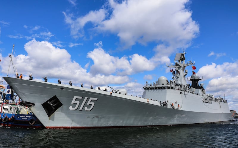 The guided-missile frigate Binzhou (Hull 515) at Gdynia port, Northern Poland on June 22, 2018.