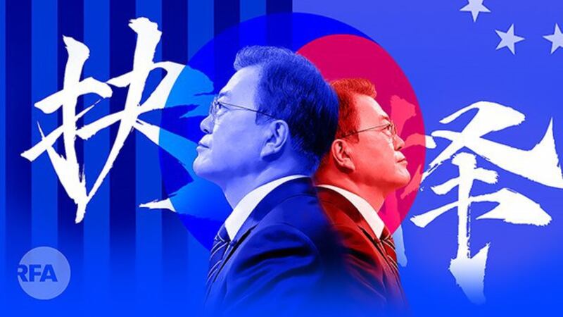 韩国是否会加入“抗中联盟”？（自由亚洲电台制图）