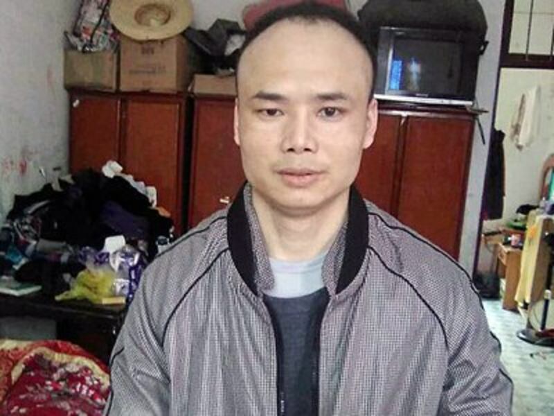 Chinese activist Sun Desheng after his release from prison, Feb. 29, 2016.