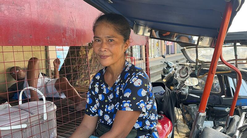 Erlyn Villareal, 51, who works as a food vendor in Bamban town, Tarlac province, Philippines, spoke with BenarNews on Sept. 23, 2024. (Camille Elemia/BenarNews)