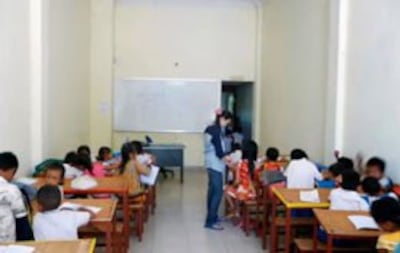 Một lớp học của Trường Tín Nhân Quốc Tế ở Xã Diệu, thành phố Seam Reap. Rhio-school.net