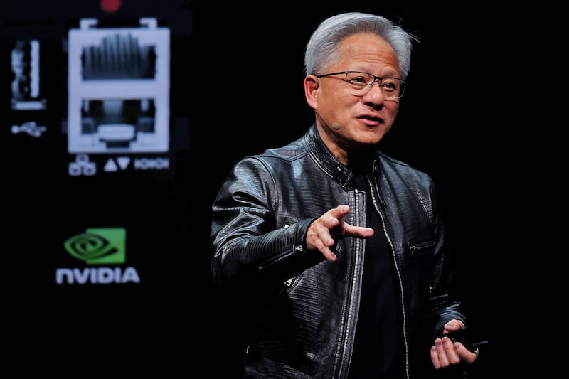 2024年6月2日，美国芯片业巨头英伟达（NVIDIA）首席执行官黄仁勋在台湾发表演说。