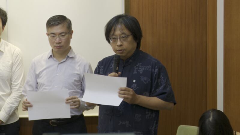 华人民主书院董事主席曾建元说大家都是香港人的共犯。(记者 李宗翰摄)