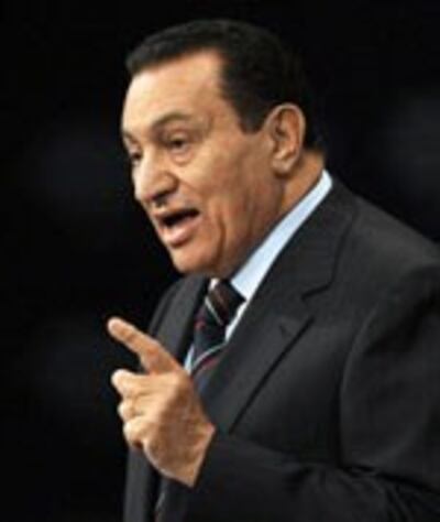 Tổng thống Ai Cập Hosni Mubarak. AFP