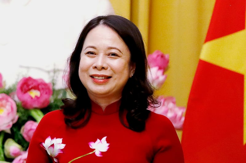 Vietnam's Vice President Vo Thi Anh Xuan is seen at the Presidential Palace in Hanoi on Sept. 21, 2023. (Minh Hoang/AP)