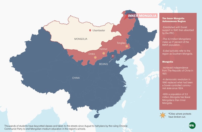 Mongolia and the Inner Mongolia Autonomous Region of China. 