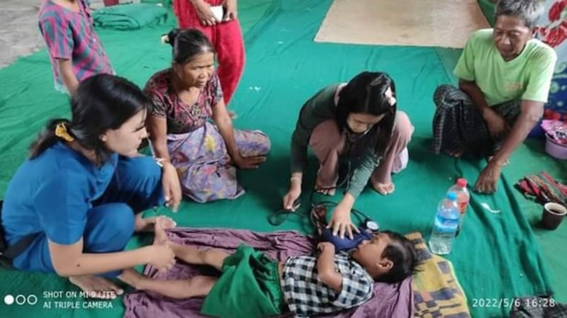 A child refugee suffering from diarrhea in Sagaing region's Southern Kalemyo township, May 6, 2022. Credit: Citizen journalist