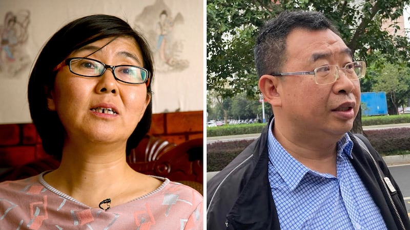 Rights lawyers Wang Yu, left, and Jiang Tianyong.