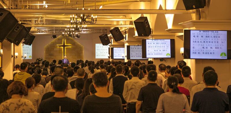 资料图片：成都秋雨圣约教会礼拜。（秋雨圣约教会脸书）