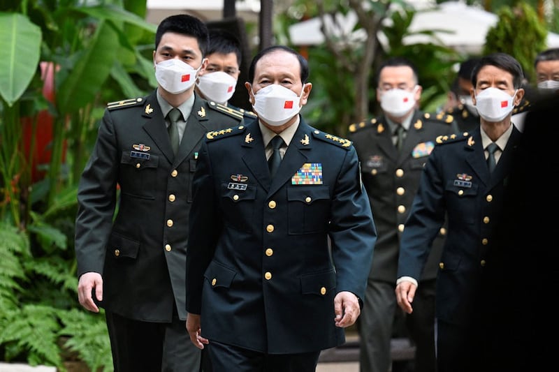 China's State Councilor and Defence Minister General Wei Fenghe walks to attend a bilateral meeting with U.S. Defence Secretary Lloyd Austin on the sidelines of the 19th Shangri-La Dialogue in Singapore, June 10, 2022. REUTERS/Caroline Chia