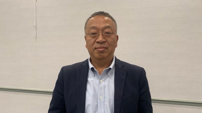 United States Naval Academy professor Miles Yu, a former China adviser to the Trump administration, poses for a photo during an RFA interview in Livermore, California, Oct. 16, 2021. Credit: RFA