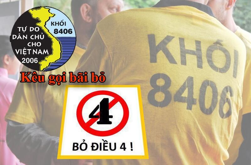 Khối 8406 kêu gọi bãi bỏ điều 4, Hiến pháp 