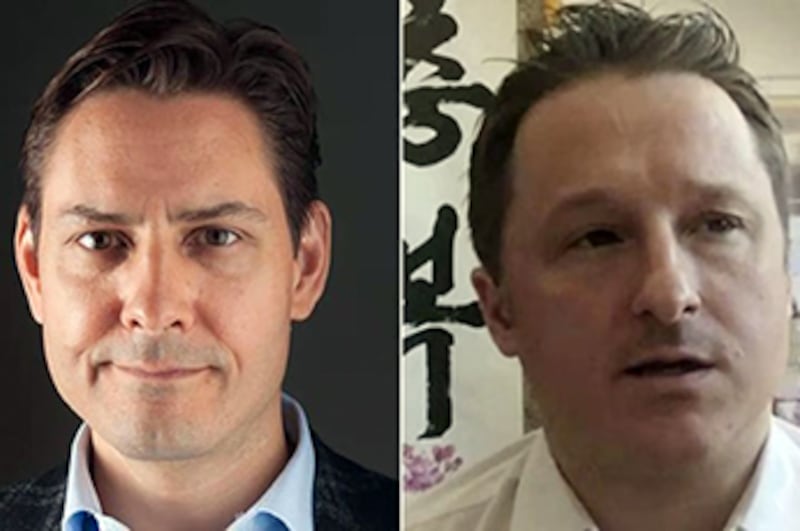 Canadian citizens Michael Kovrig,left, and Michael Spavor, right, who were once detained in China. Undated.