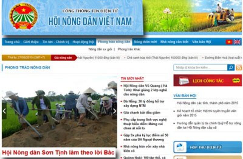 Trang mạng Hội Nông dân với Trung ương hội ở Hà Nội 