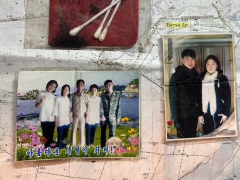 Family photos, presumably taken in August 2024 and March 2023. found with the bodies of North Korean troops killed in the Ukraine-Russia war.