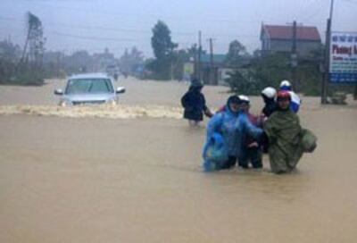 Lũ lụt ở Hà Tĩnh sau cơn bão số 10 hồi cuối tháng 9 năm 2013. RFA PHOTO.