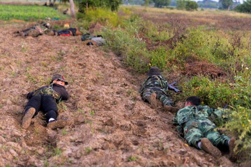 People's Liberation Army forces from China fight Myanmar junta army troops near northwestern Myanmar's Sagaing region, Nov. 23, 2023. (Reuters)