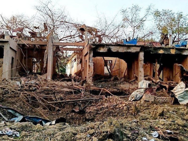 A hospital damaged by the bombing of Kamtaunggyi town, Myebon Township, Myanmar, by the military council, Jan. 3, 2025.