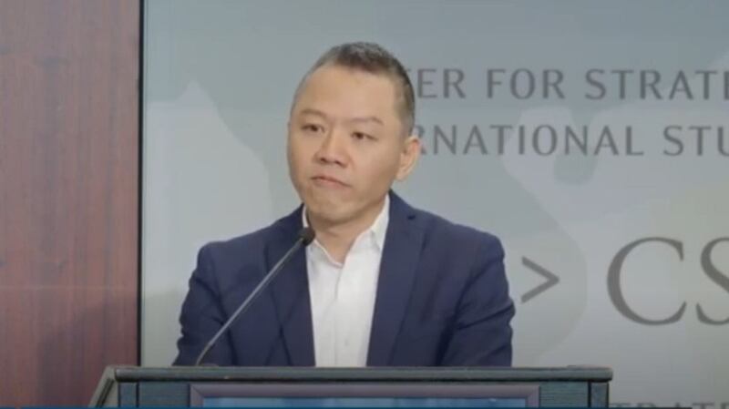 台湾智库国策研究院副执行长王宏仁在会中发言。(视频截图/CSIS)