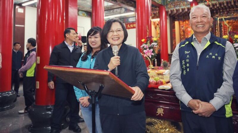 台湾的总统蔡英文回应称，检调已在调查中国间谍案，无需加以揣测。(蔡英文竞选总部提供)