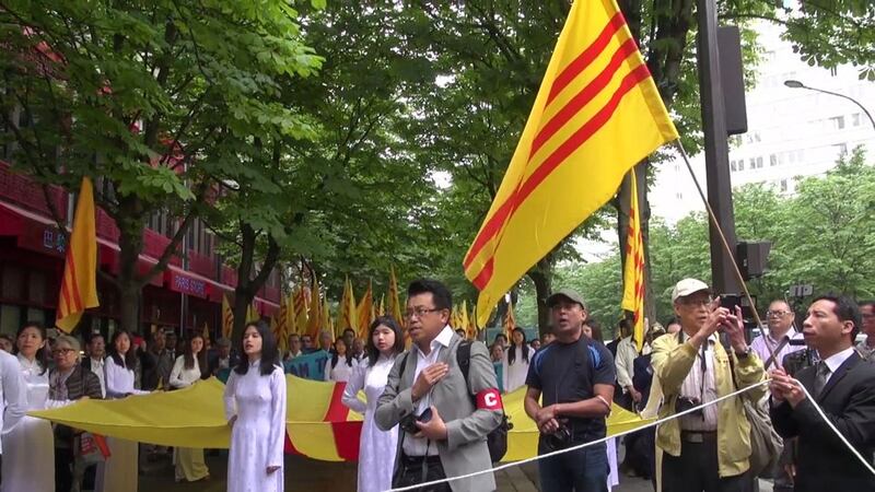 Lễ chào cờ vàng ở Paris, Pháp, hôm 9/6/2018.