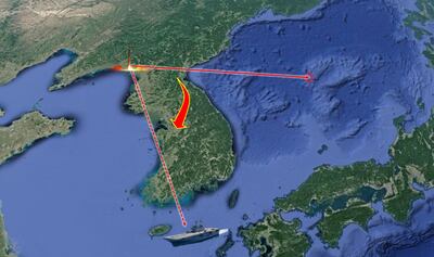 041023 참고자료 - 031923 북한탄도미사일 비행 경로.JPG