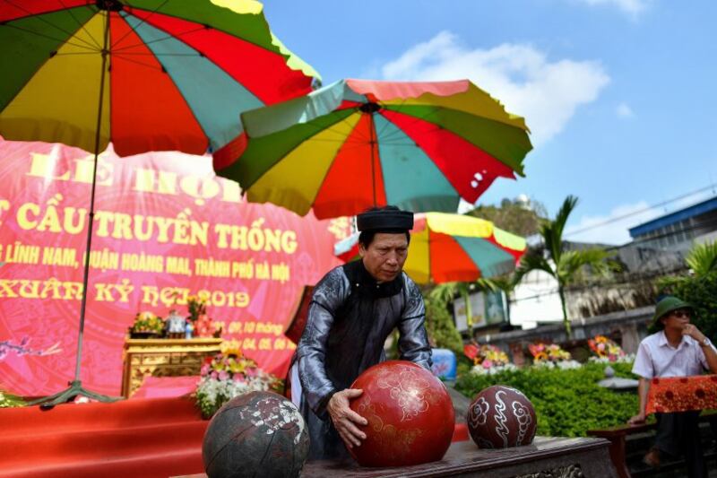 Lễ hội Vật cầu. Ảnh chụp ngày 9/2/2019.