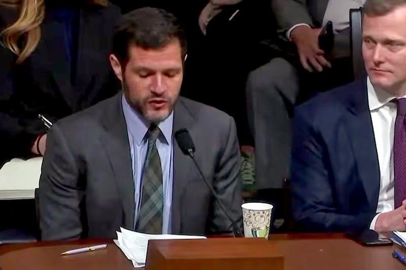 Isaac B. Kardon, a senior fellow at the Carnegie Endowment for International Peace, testifies at a U.S. House of Representatives Homeland Security Committee hearing on transportation and maritime security, Feb. 11, 2025.