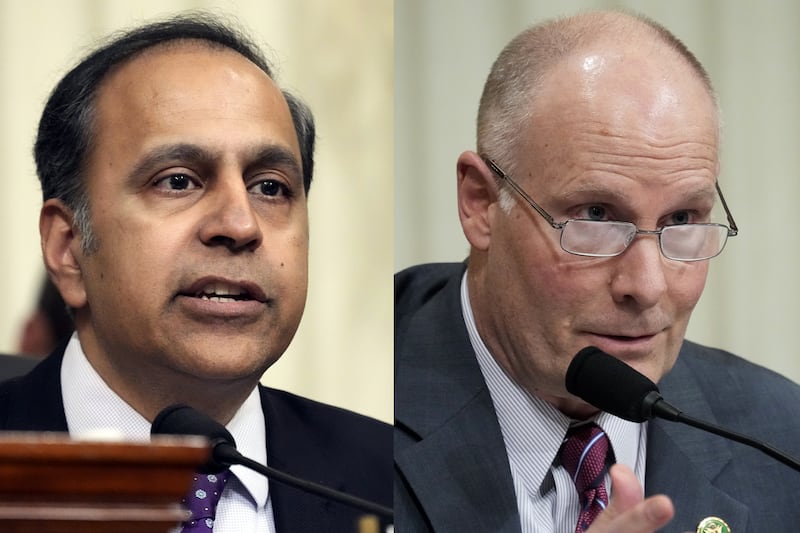 Ranking Member Raja Krishnamoorthi (D-IL), left,  and Chairman John Moolenaar (R-MI), right, of the House Select Committee on the Strategic Competition Between the United States and the Chinese Communist Party have nominated the Campaign for Uyghurs and freedom of expression advocate Li Ying, known on social media as 