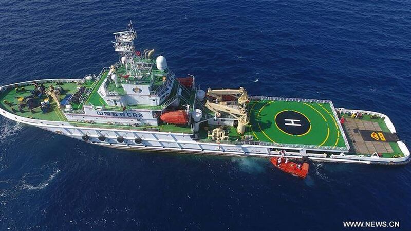 The Nan Hai Jiu 115 pictured on a drill in the South China Sea, published on the Facebook page of People's Daily, June 11, 2017.