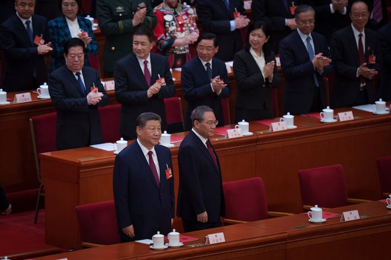 习近平   李强  全国人大会闭幕会