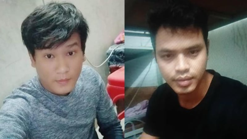 Myanmar nationals Maung Maung Chae (aka Nay Myo Aung) (L) and Min Thein Naing were arrested in China's Guangdong province, Jan. 20, 2022. Credit: Maung Maung Chae/Min Thein Naing