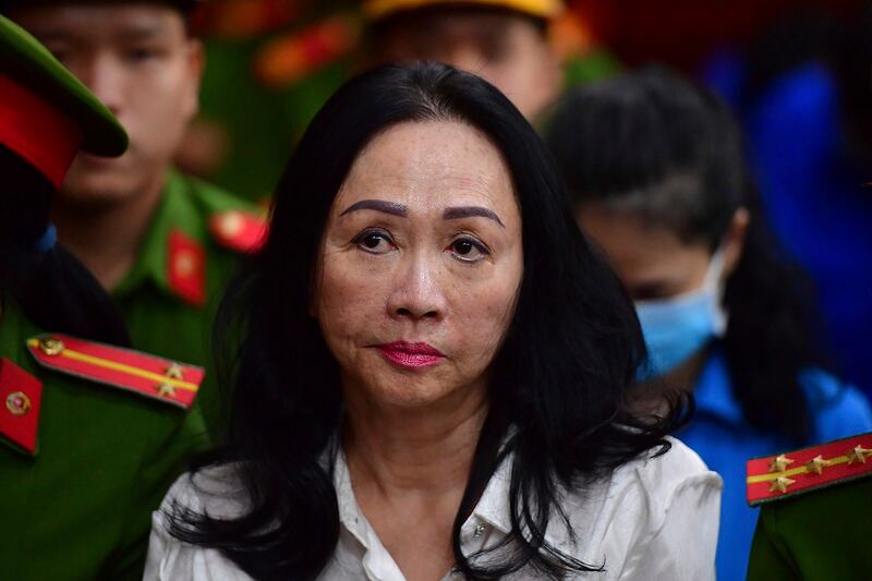 Vietnamese businesswoman Truong My Lan attends her trial in Ho Chi Minh City on April 11, 2024. (Thanh Tung/VnExpress via AP)