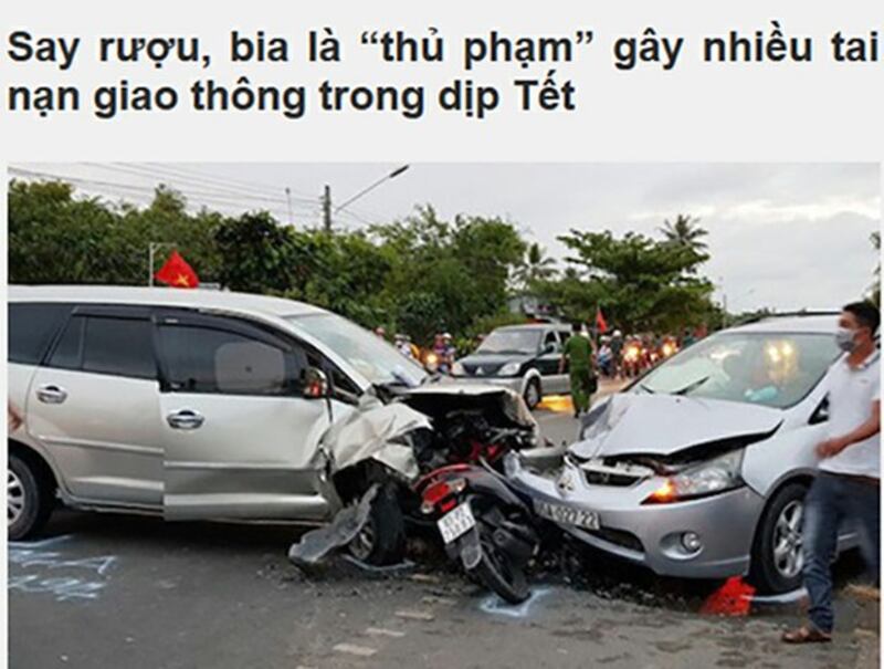 Ảnh minh họa: Ủy ban An toàn Giao thông Quốc gia thống kê có đến 70% số vụ tai nạn giao thông trong năm 2018 là do lái xe uống rượu bia. 